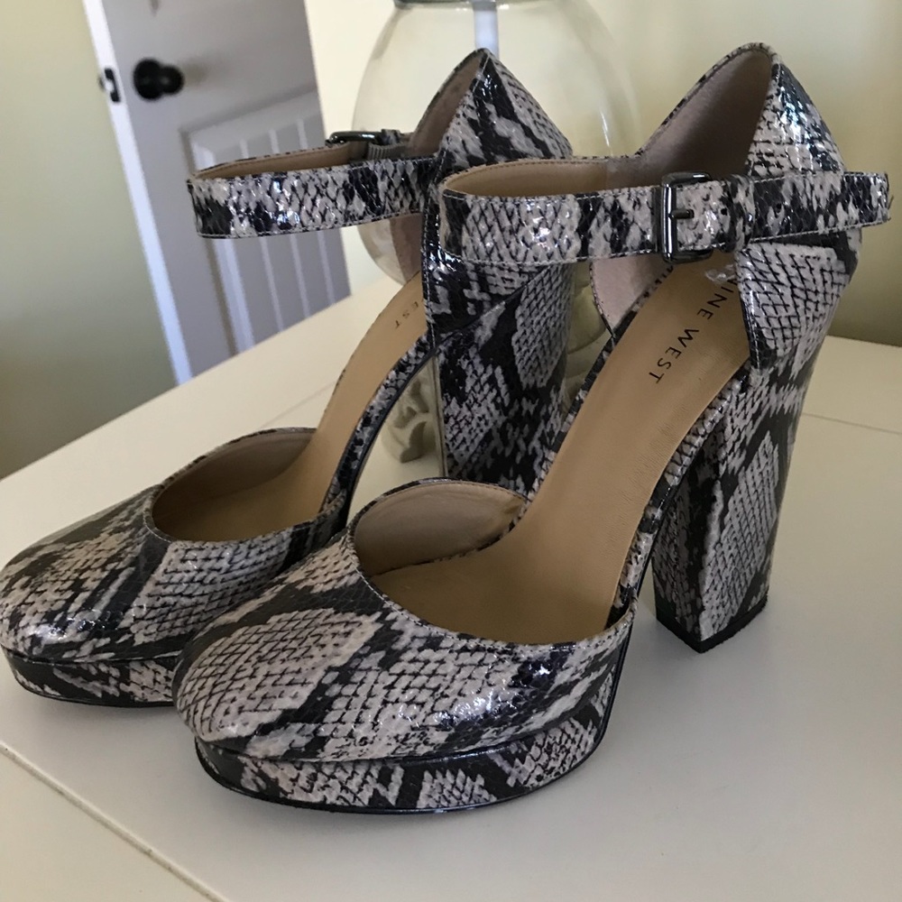 Nine West snakeskin heels size 7-1/2 - Picture 1 of 8